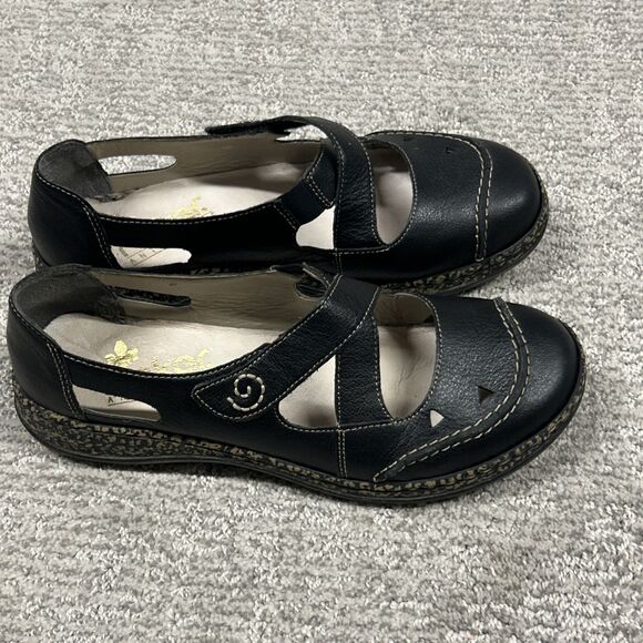 Rieker Daisy Shoes Women's 39 US 8 Mary Jane Antistress Leather Black Strappy - Picture 6 of 10